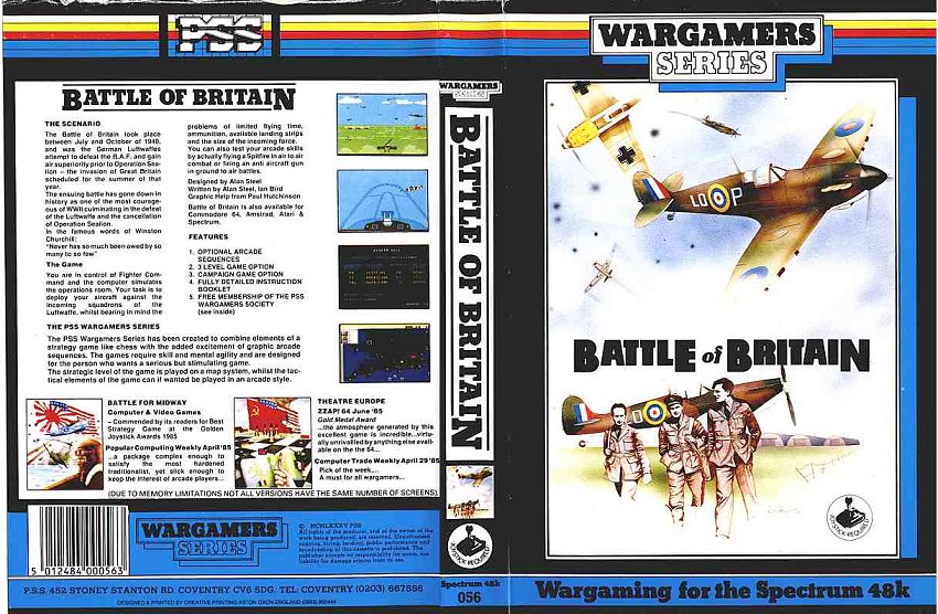 Battle of Britain box art for ZX Spectrum
